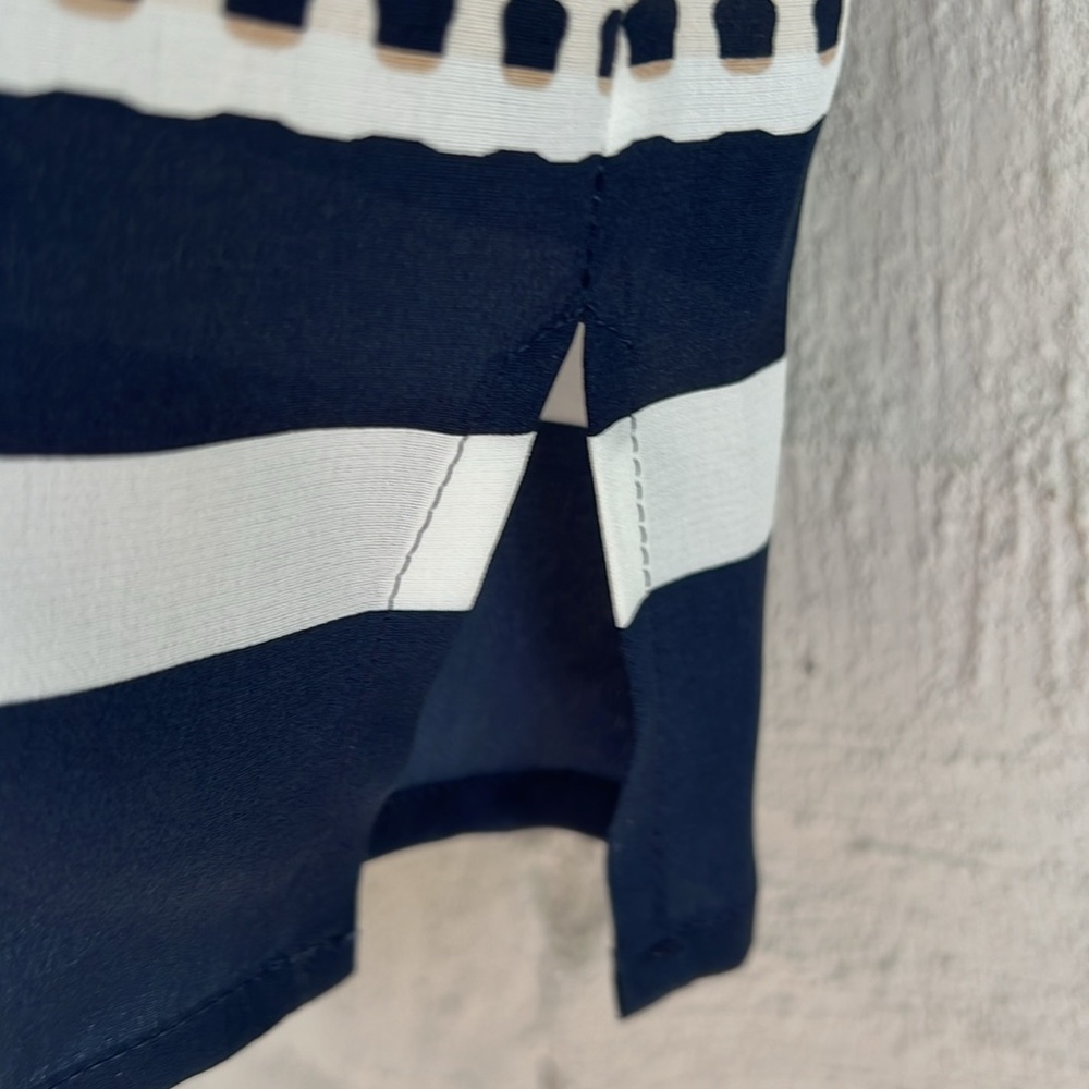 Vince Printed Silk Tank Top Dot Stripe Coastal Combo Size XS - Picture 7 of 14